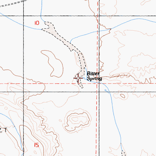 Topographic Map of Bitter Spring, CA