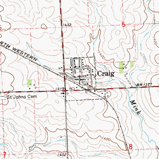 Topographic Map of City of Craig, IA