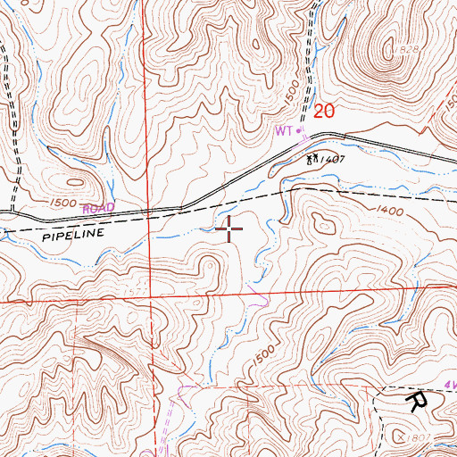 Topographic Map of Bitterwater Canyon, CA