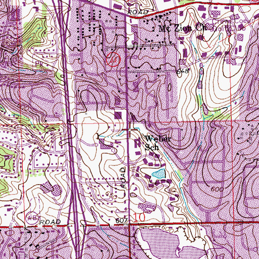 Topographic Map of City of Creve Coeur, MO