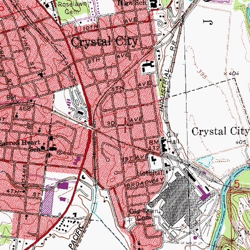 Topographic Map of City of Crystal City, MO