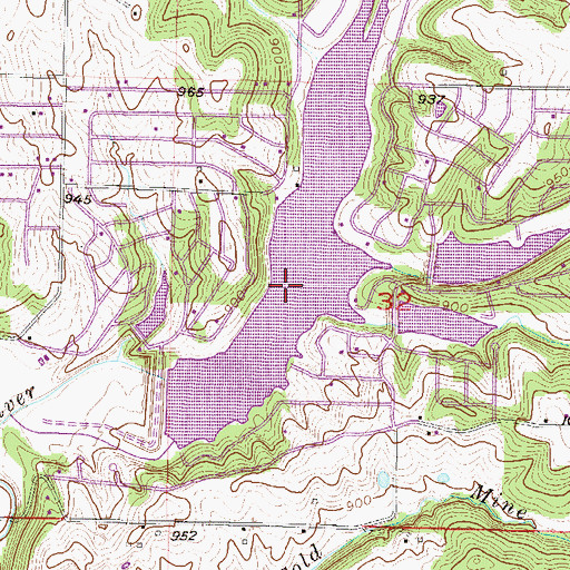 Topographic Map of City of Crystal Lakes, MO
