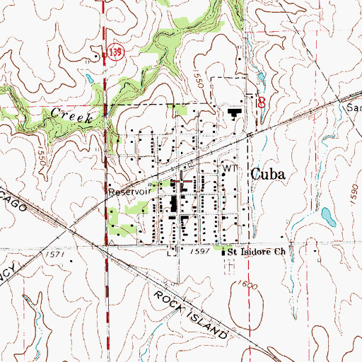 Topographic Map of City of Cuba, KS