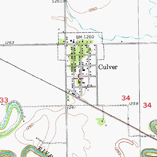 Topographic Map of City of Culver, KS