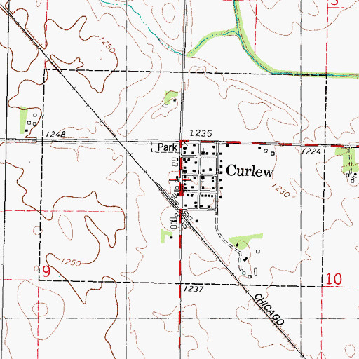Topographic Map of City of Curlew, IA