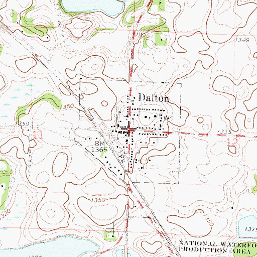 Topographic Map of City of Dalton, MN
