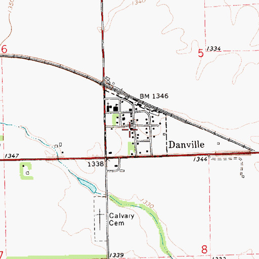 Topographic Map of City of Danville, KS