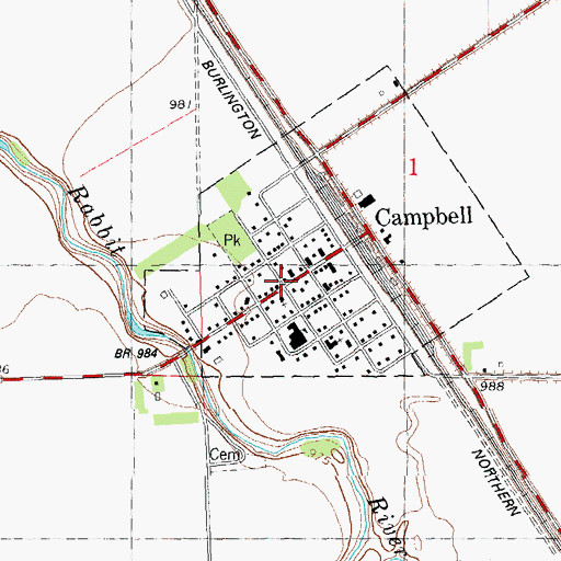 Topographic Map of City of Campbell, MN