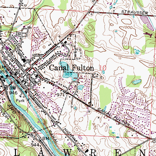Topographic Map of City of Canal Fulton, OH