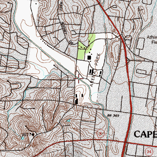 Topographic Map of City of Cape Girardeau, MO