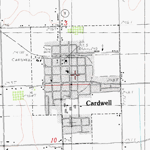 Topographic Map of City of Cardwell, MO