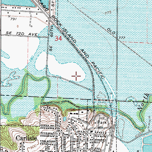 Topographic Map of City of Carlisle, IA