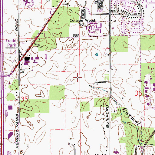Topographic Map of City of Carmel, IN