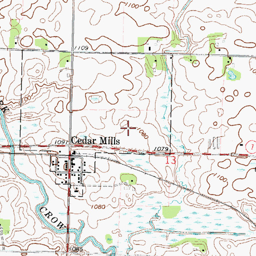 Topographic Map of City of Cedar Mills, MN
