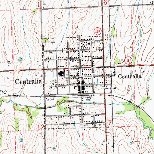 Topographic Map of City of Centralia, KS