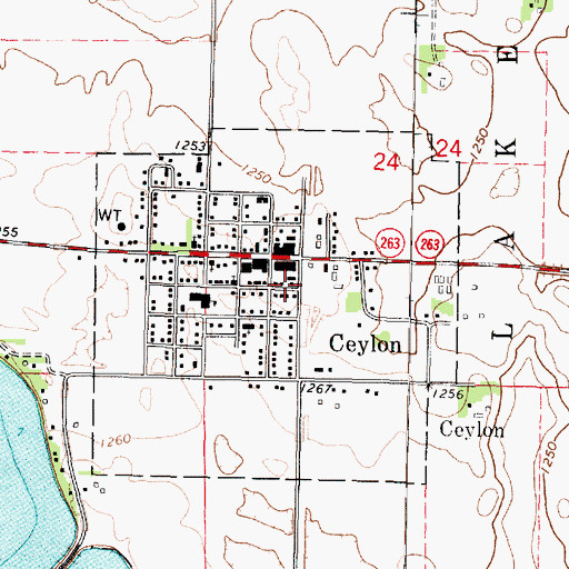 Topographic Map of City of Ceylon, MN