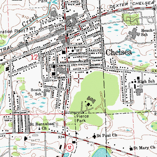 Topographic Map of City of Chelsea, MI