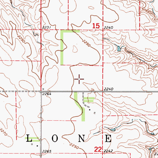 Topographic Map of Unorganized Territory of West Gregory, SD