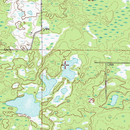 Topographic Map of Vineland Census Designated Place, MN