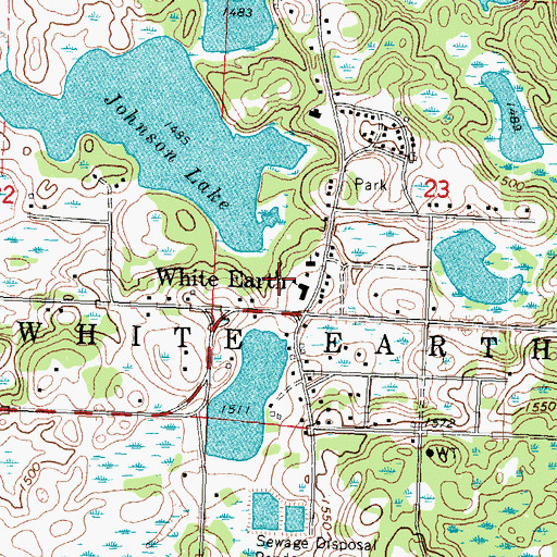Topographic Map of White Earth Census Designated Place, MN