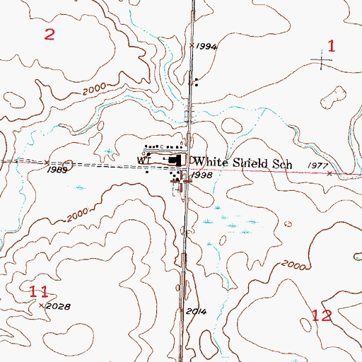 Topographic Map of White Shield Census Designated Place, ND