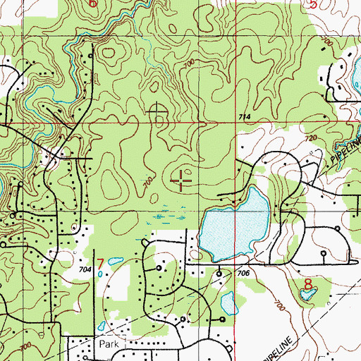 Topographic Map of Willowbrook Census Designated Place, IL