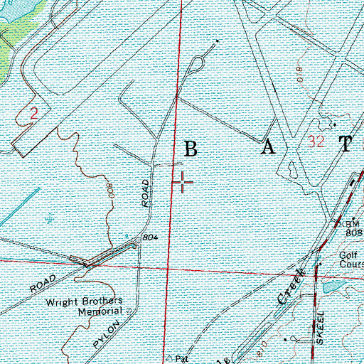 Topographic Map of Wright-Patterson Air Force Base Census Designated Place, OH