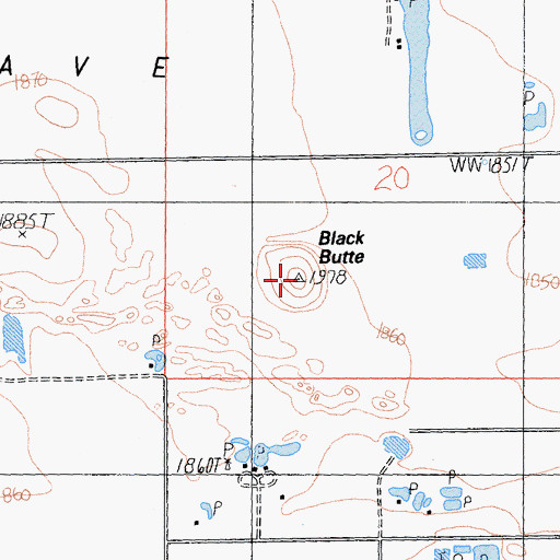 Topographic Map of Black Butte, CA