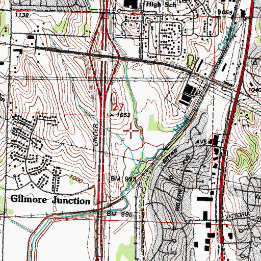 Topographic Map of Bellevue Election Precinct, NE