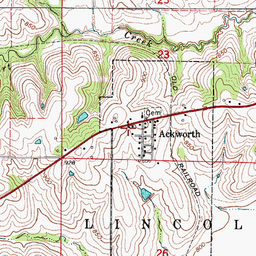 Topographic Map of City of Ackworth, IA