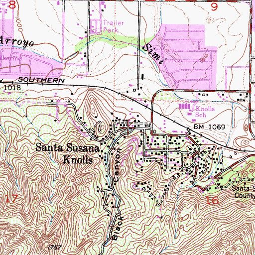 Topographic Map of Black Canyon, CA