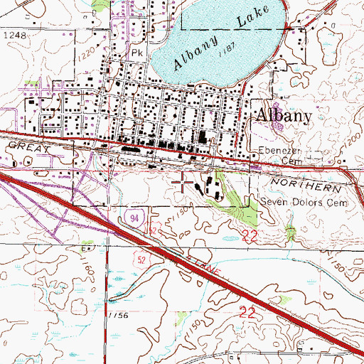 Topographic Map of City of Albany, MN