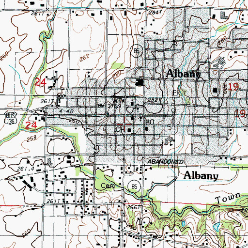 Topographic Map of City of Albany, MO