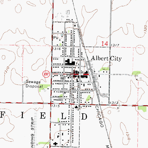 Topographic Map of City of Albert City, IA