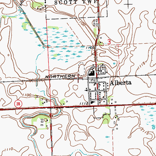 Topographic Map of City of Alberta, MN
