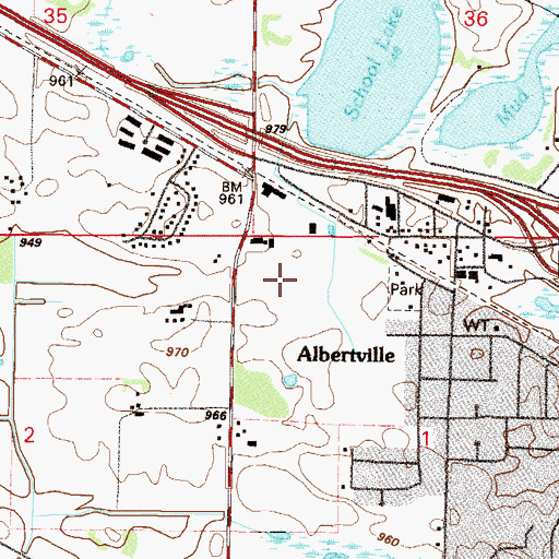 Topographic Map of City of Albertville, MN