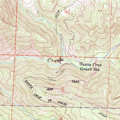 Topographic Map of Black Canyon, CA
