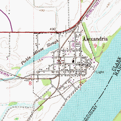Topographic Map of City of Alexandria, MO