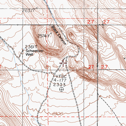 Topographic Map of Black Canyon, CA