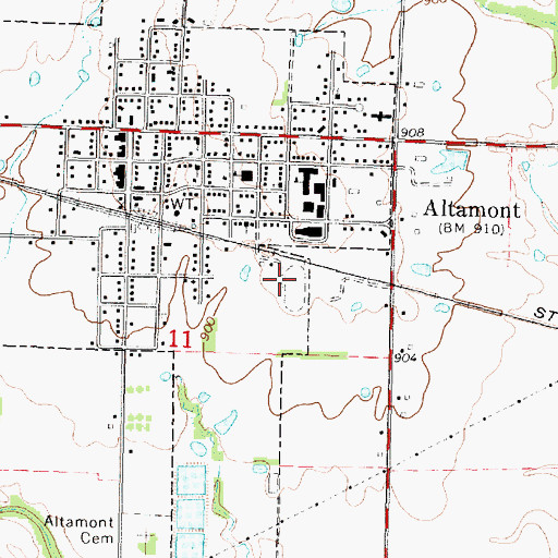 Topographic Map of City of Altamont, KS