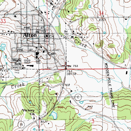Topographic Map of City of Alton, MO