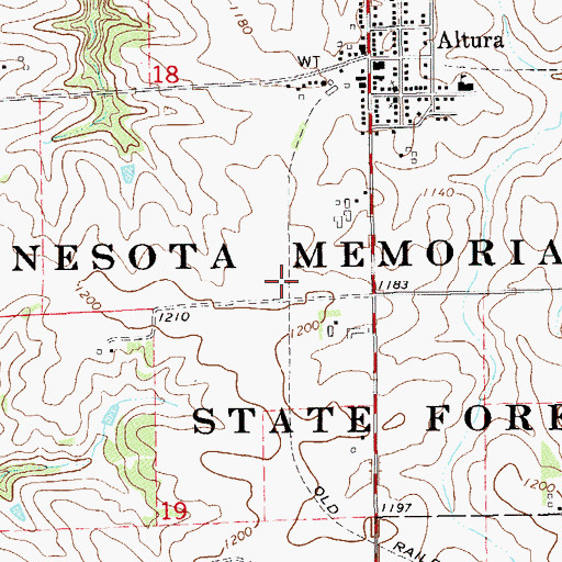 Topographic Map of City of Altura, MN