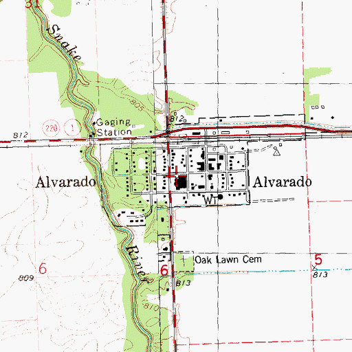 Topographic Map of City of Alvarado, MN