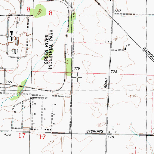 Topographic Map of City of Amboy, IL