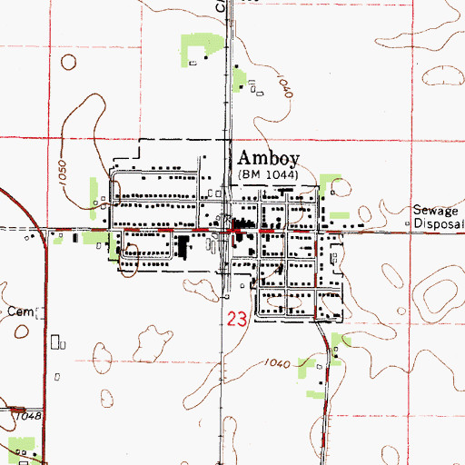 Topographic Map of City of Amboy, MN