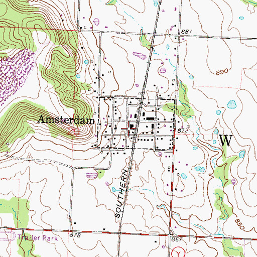 Topographic Map of City of Amsterdam, MO