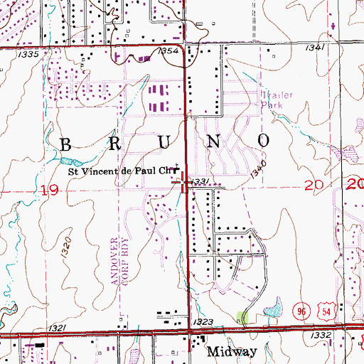 Topographic Map of City of Andover, KS
