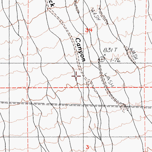 Topographic Map of Black Canyon Wash, CA