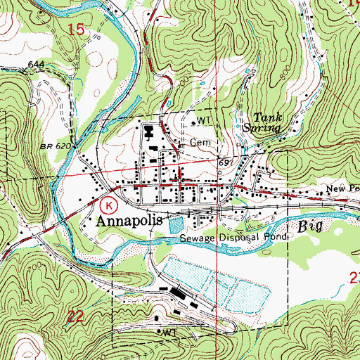 Topographic Map of City of Annapolis, MO