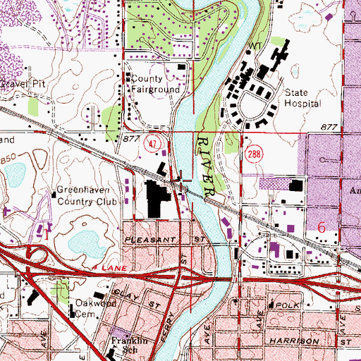 Topographic Map of City of Anoka, MN